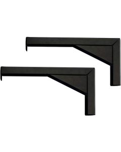 Elite Screens 12" Black Projector Screen L-Brackets, Reinforced Single Metal Welded Construction, Wall or Ceiling Mount - Includes Hooks and Hardware, Model: ZVMAXLB12-B